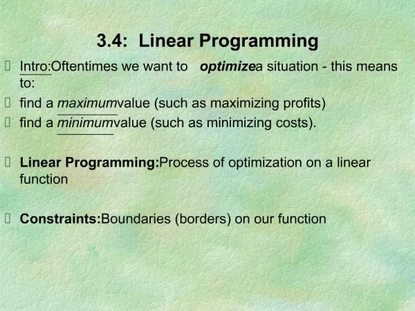 3.4: Linear Programming