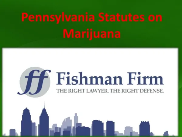 Pennsylvania Statutes on Marijuana