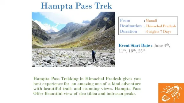 Hampta Pass Trek In Himachal Pradesh