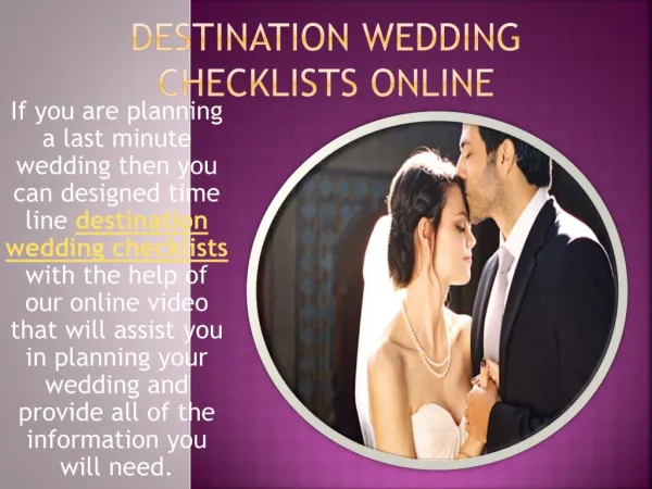 Destination Wedding Planner Online