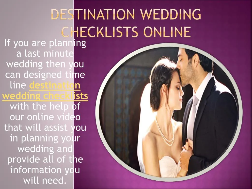 destination wedding checklists online