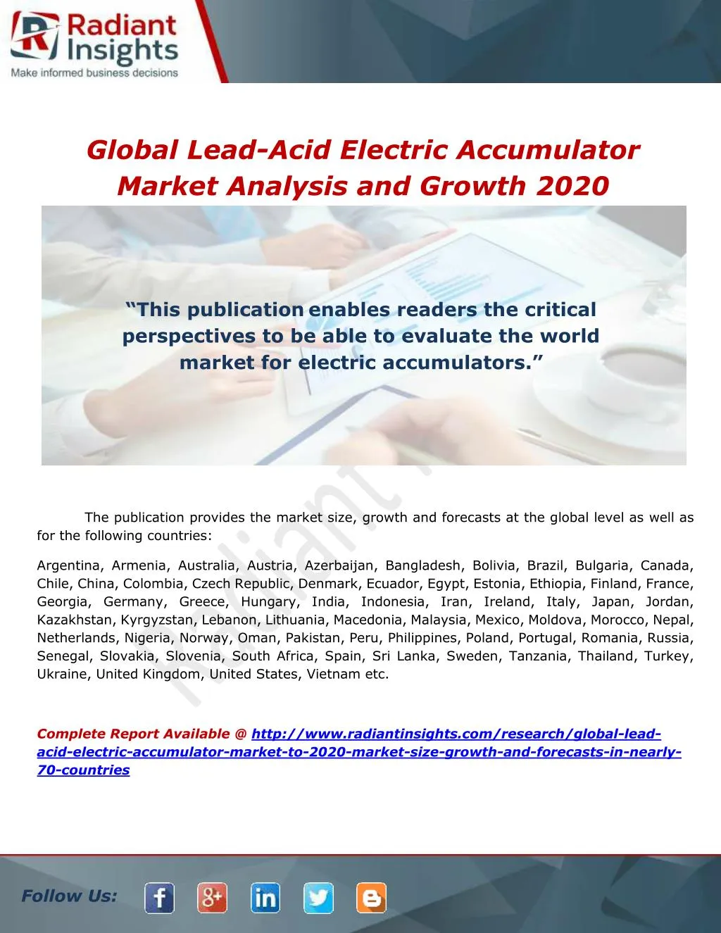 global lead acid electric accumulator market