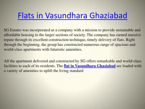 Flats in Vasundhara Ghaziabad