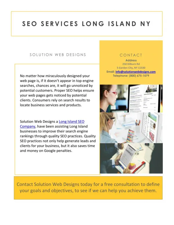 SEO Services Long Island NY: Solution Web Designs