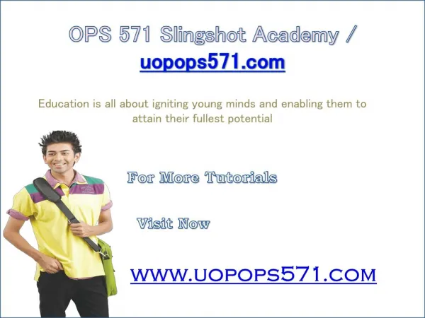 OPS 571 Slingshot Academy / uopops571.com