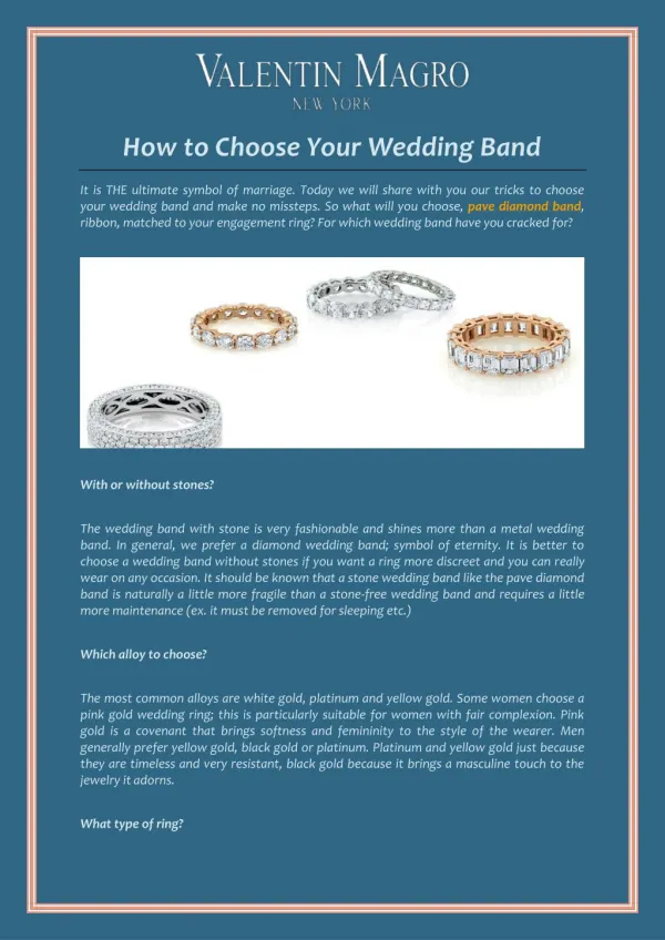How to Choose Your Wedding band