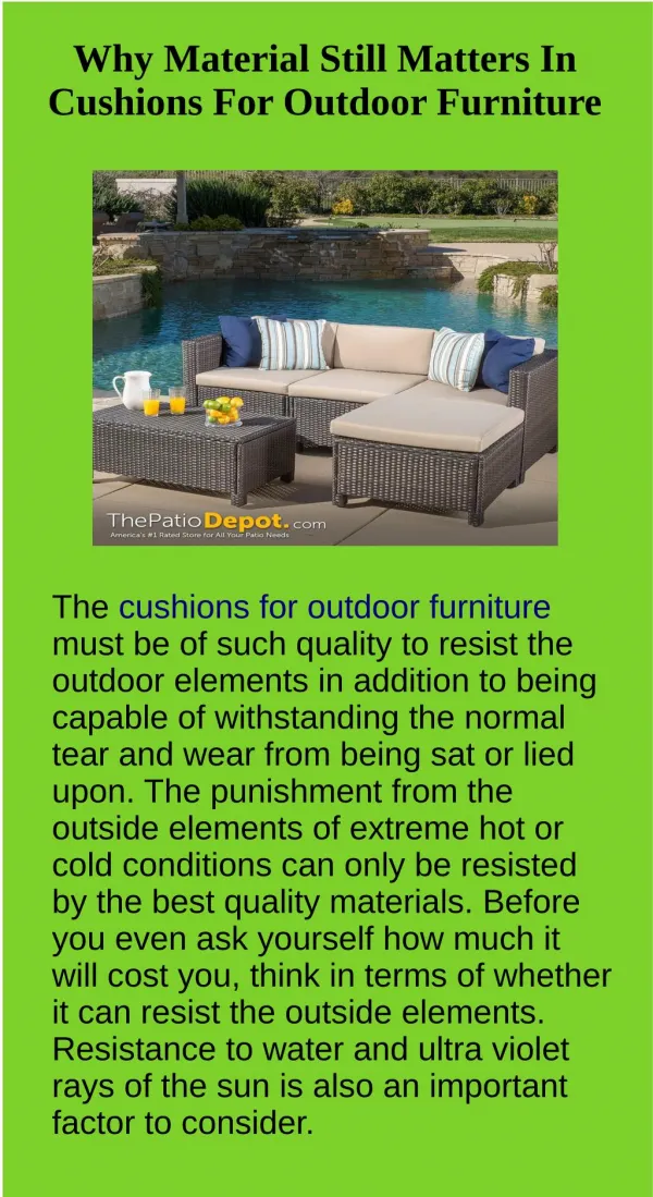 Why Material Still Matters In Cushions For Outdoor Furniture