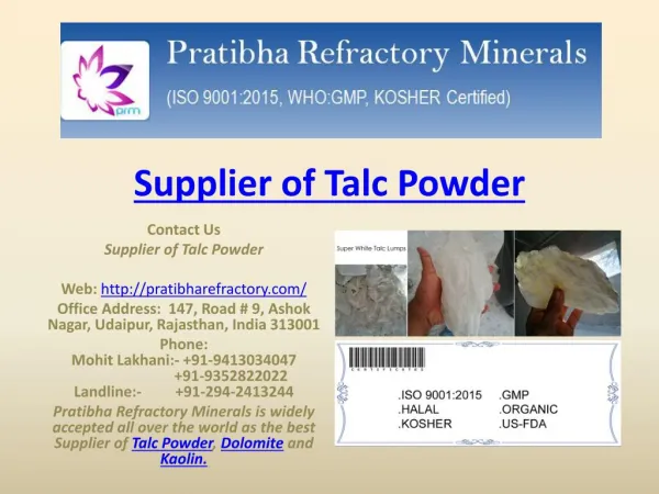 Supllier of Talc powder-Premium_Quality_Product