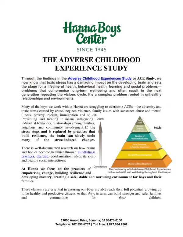 The ADVERSE CHILDHOOD EXPERIENCE study