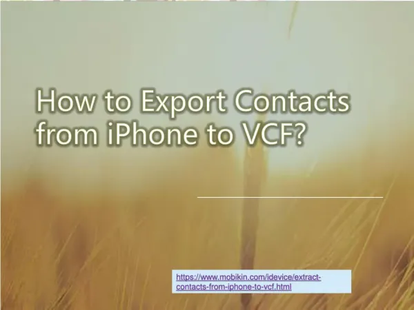 How to Export Contacts from iPhone to VCF?