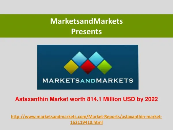 Astaxanthin Market worth 814.1 Million USD by 2022