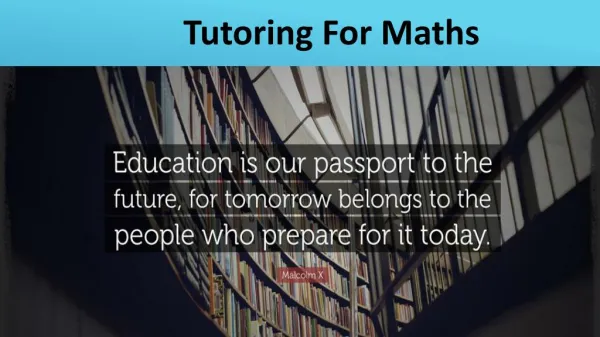 Tutoring For Maths