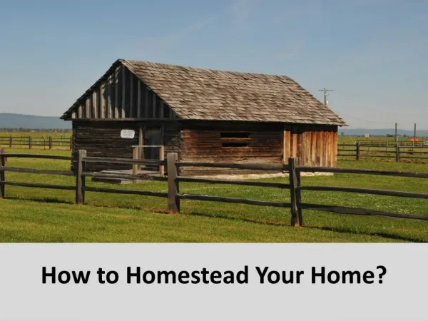 How to homestead your home