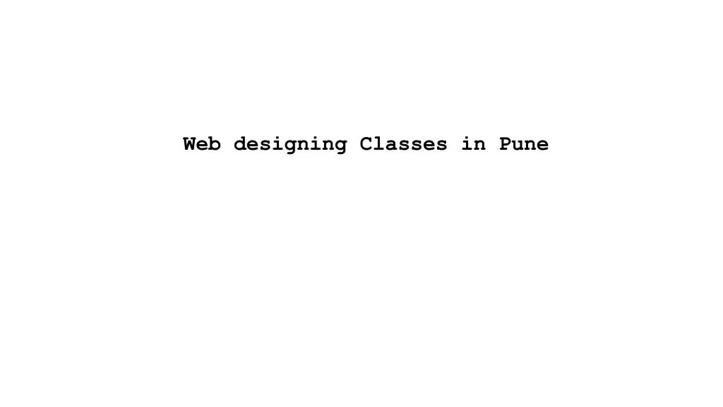 web designing classes in pune