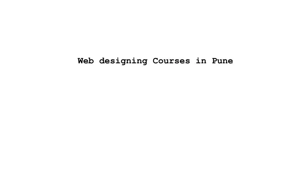 web designing courses in pune
