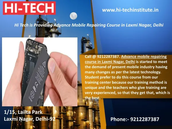 Hi Tech is Providing Advance Mobile Repairing Course in Laxmi Nagar, Delhi