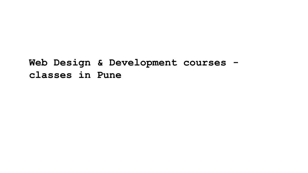 web design development courses classes in pune