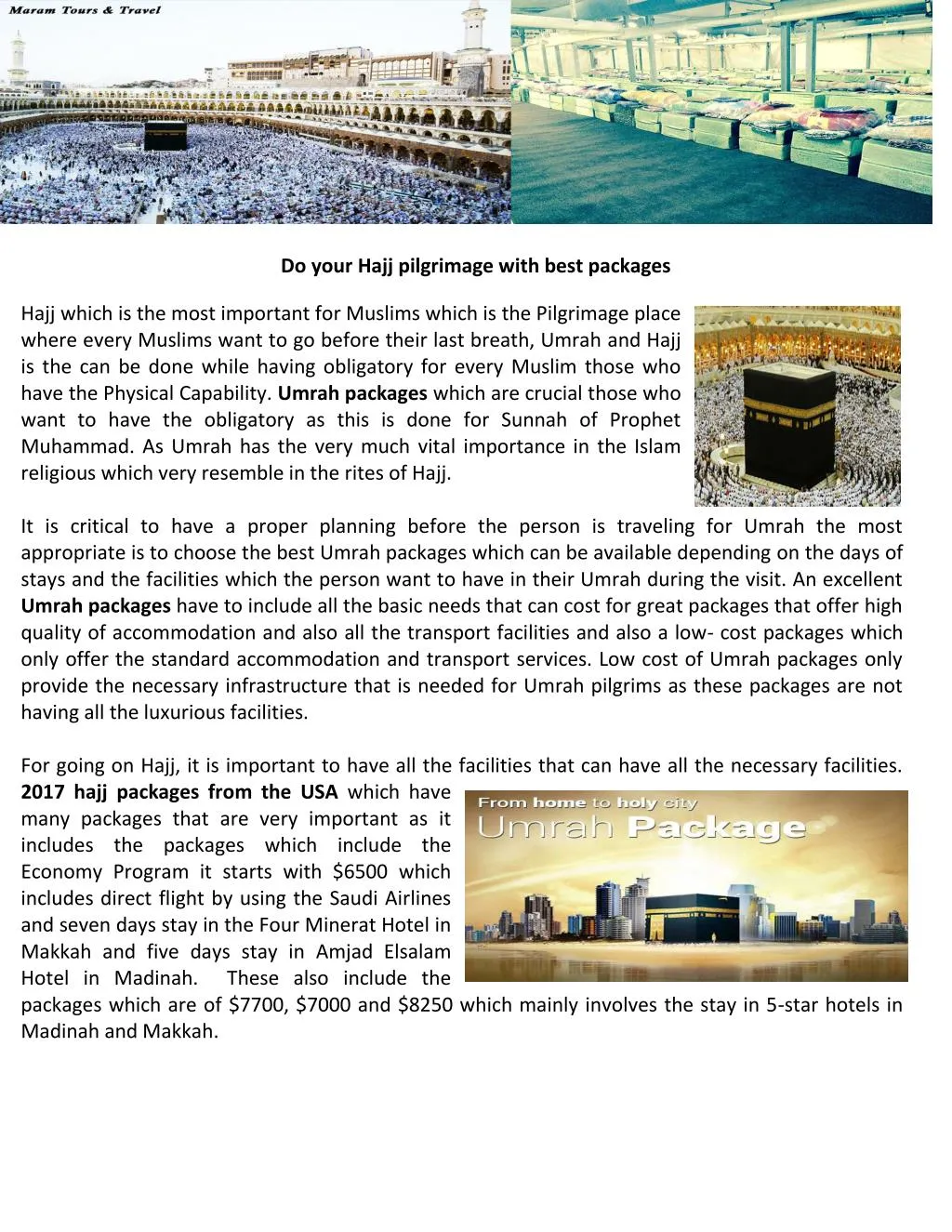 do your hajj pilgrimage with best packages