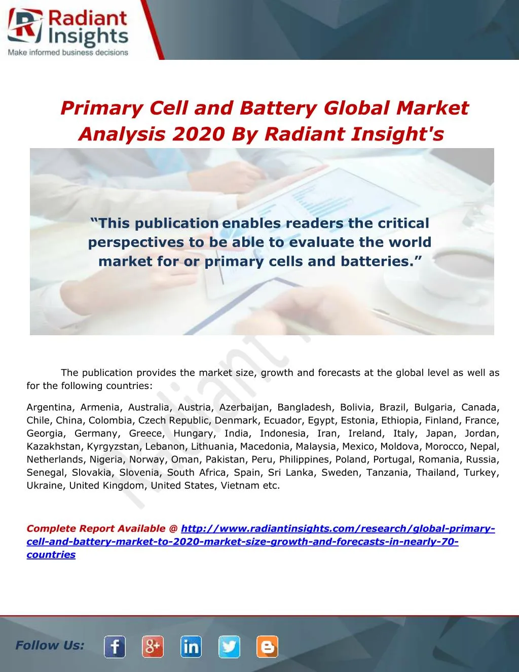 primary cell and battery global market analysis