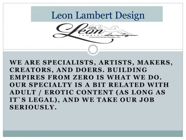 LeonLambertDesign.com - The Ethics of Adult Site Design and Other Promotional Services
