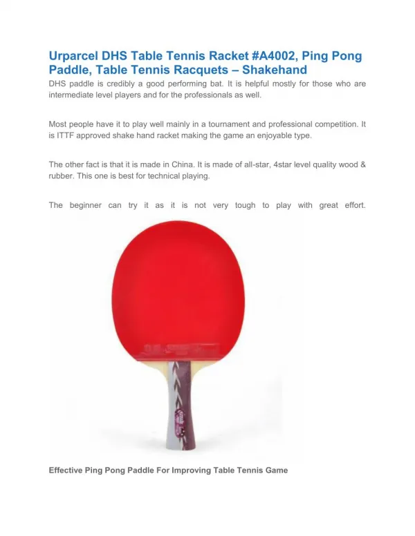 Urparcel DHS Table Tennis Racket