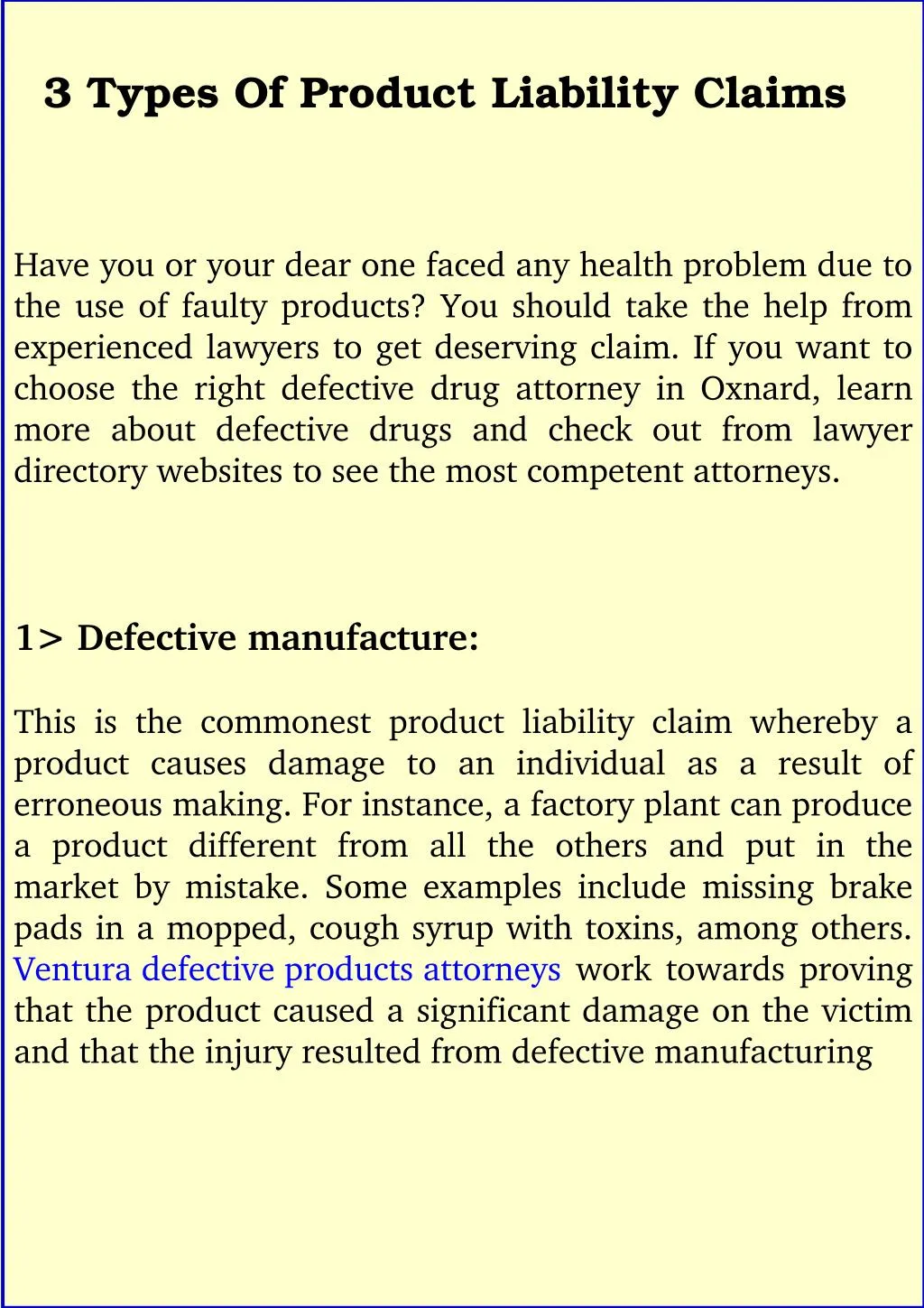 3 types of product liability claims