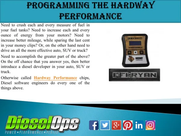 Programming the Hardway Performance