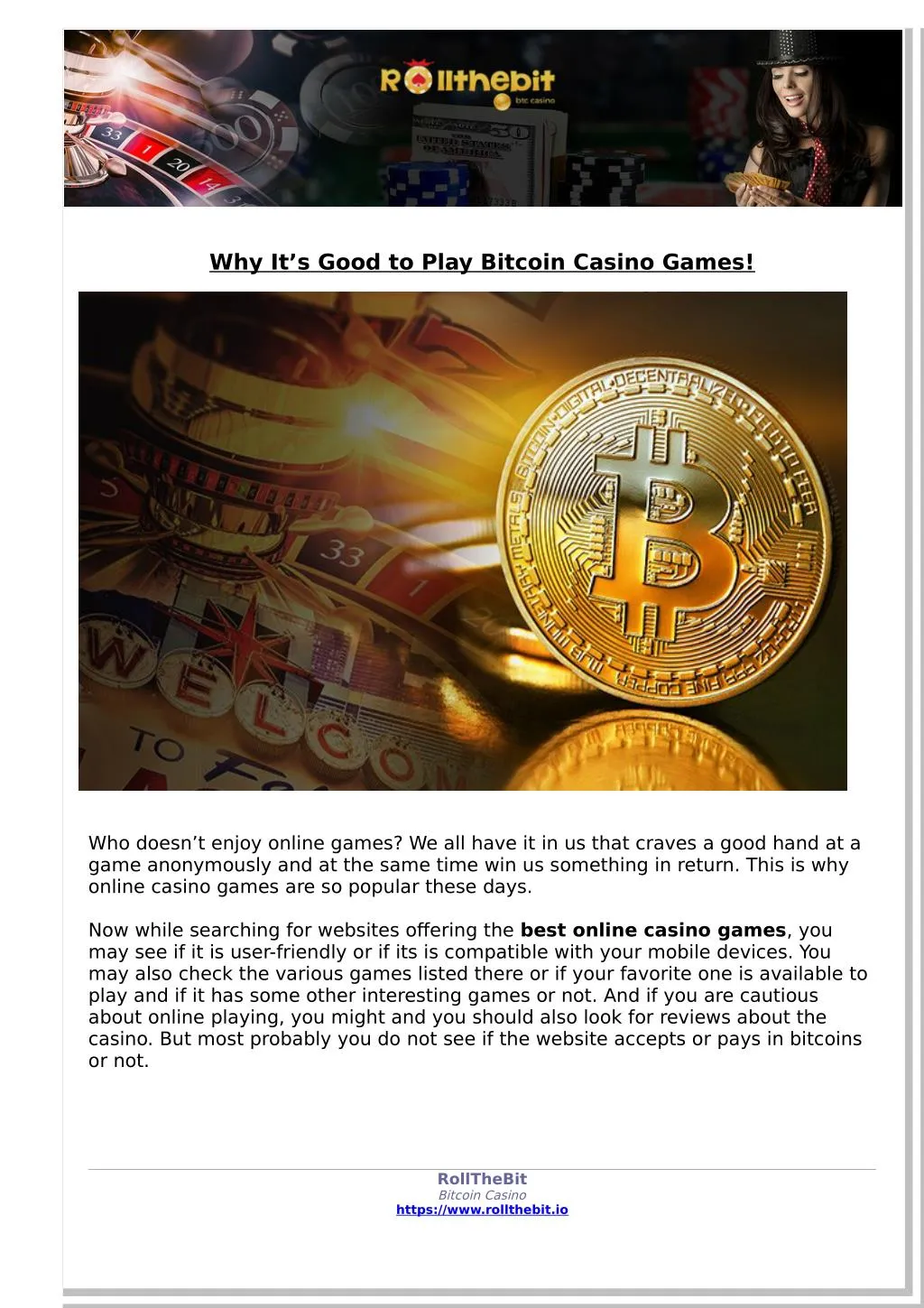why it s good to play bitcoin casino games