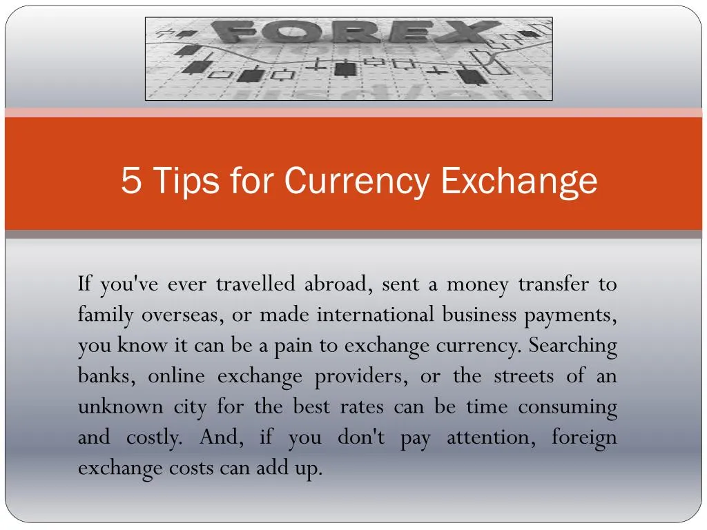 5 tips for currency exchange