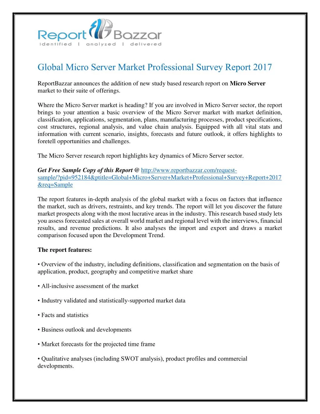 global micro server market professional survey