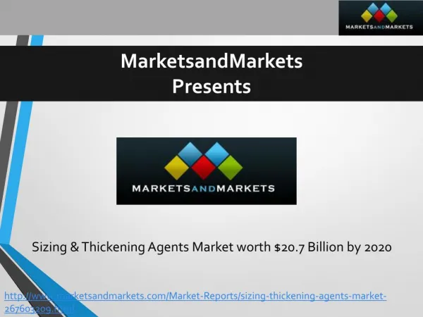 Sizing & Thickening Agents Market worth $20.7 Billion by 2020