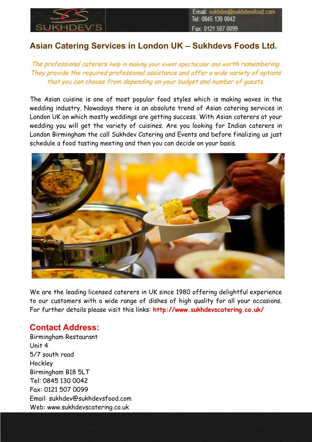 asian catering services in london uk sukhdevs