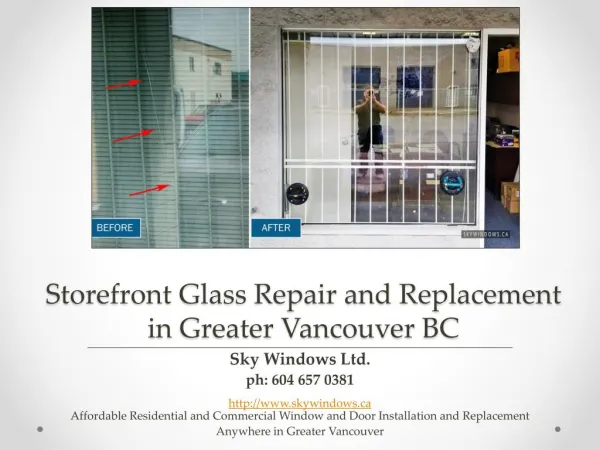 Storefront Glass Repair and Replacement in Greater Vancouver BC