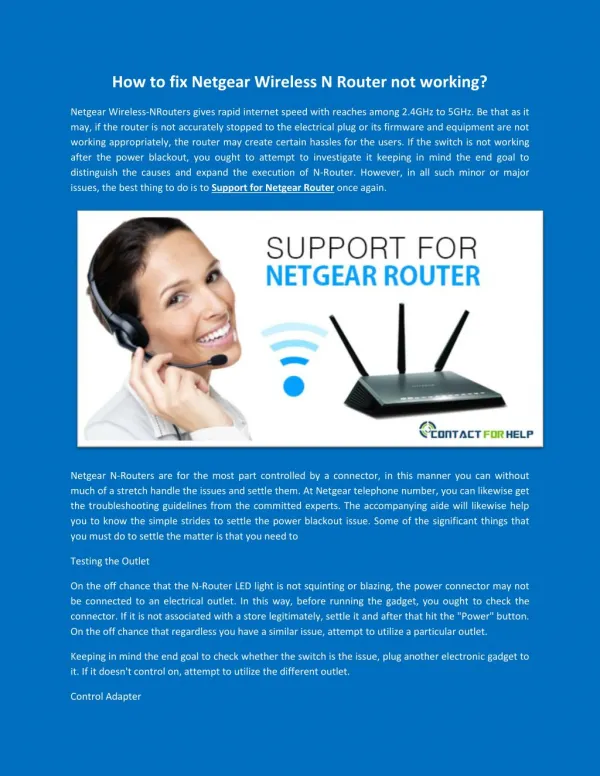 Support for Netgear Router