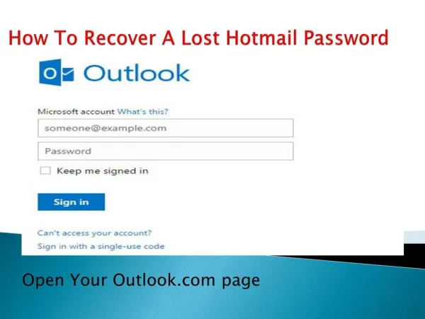 How to Recover your lost hotmail password
