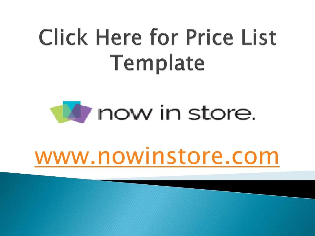 click here for price list template