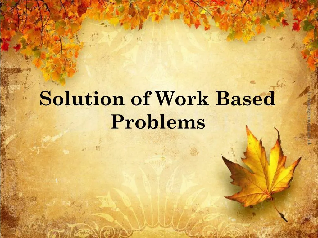 solution of work based problems