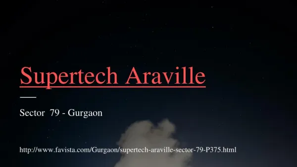Supertech Araville Price | Sector-79 New Gurgaon Supertech Araville