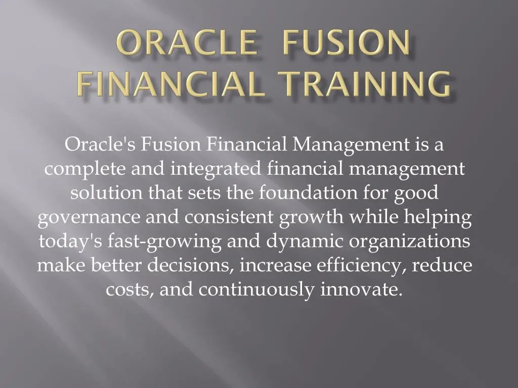 oracle fusion financial training