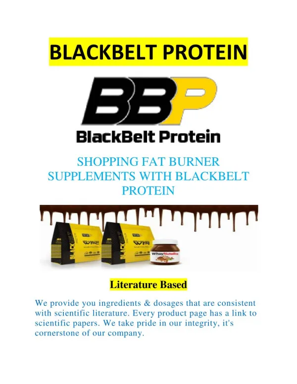 Shopping Fat Burner Supplements With Blackbelt Protein
