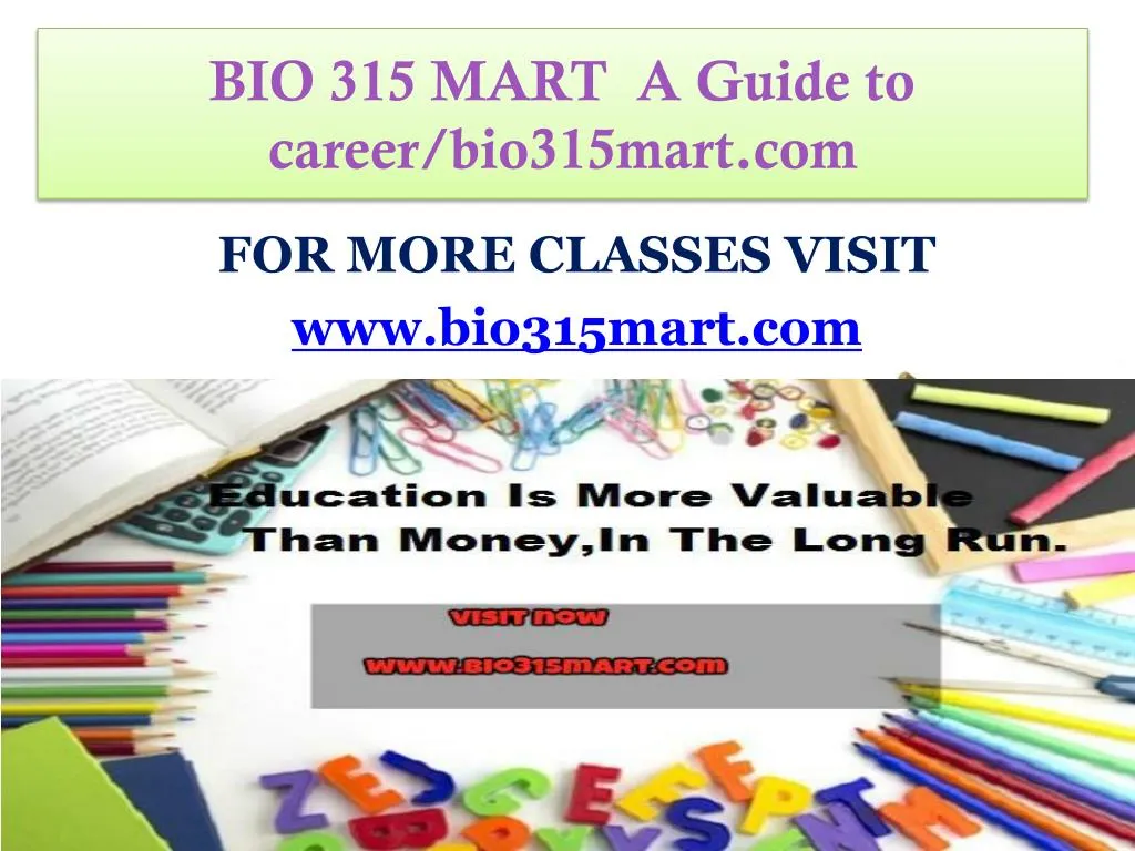 bio 315 mart a guide to career bio315mart com