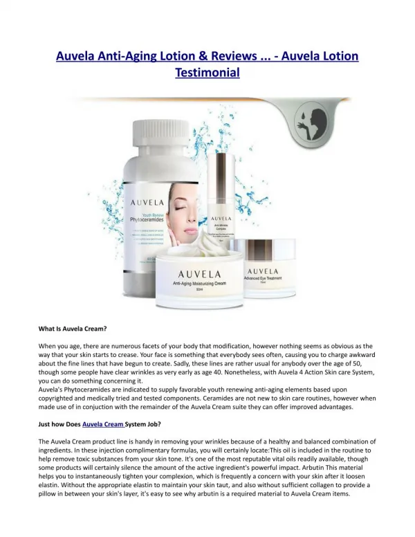 Renew Your Confront with Auvela Product!