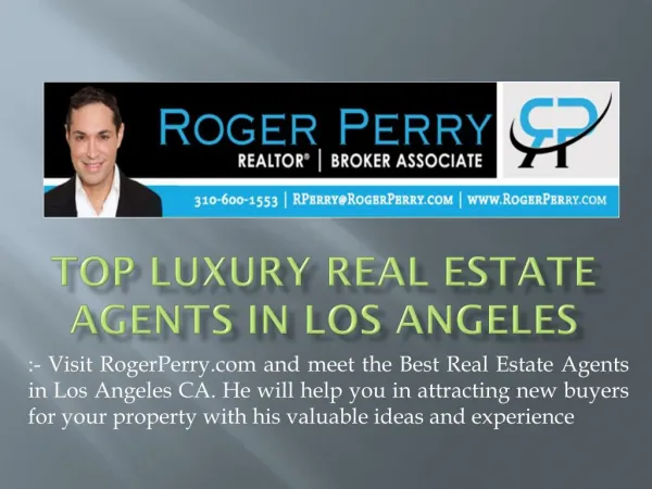 Top Luxury Real Estate Agents in Los Angeles