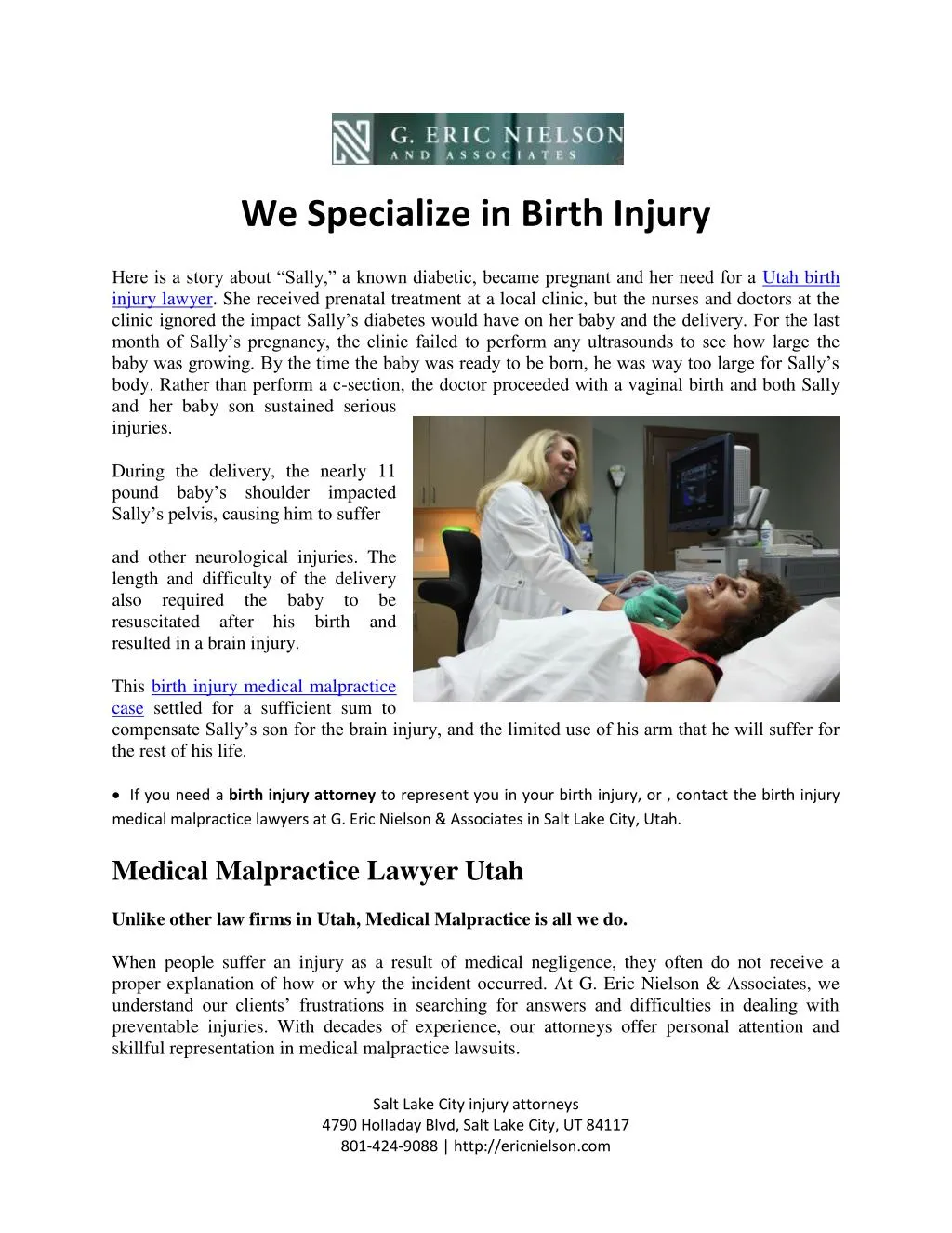 we specialize in birth injury