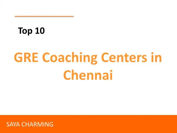 Top GRE Coaching Centers in Chennai