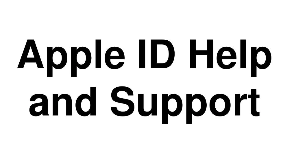apple id help and support