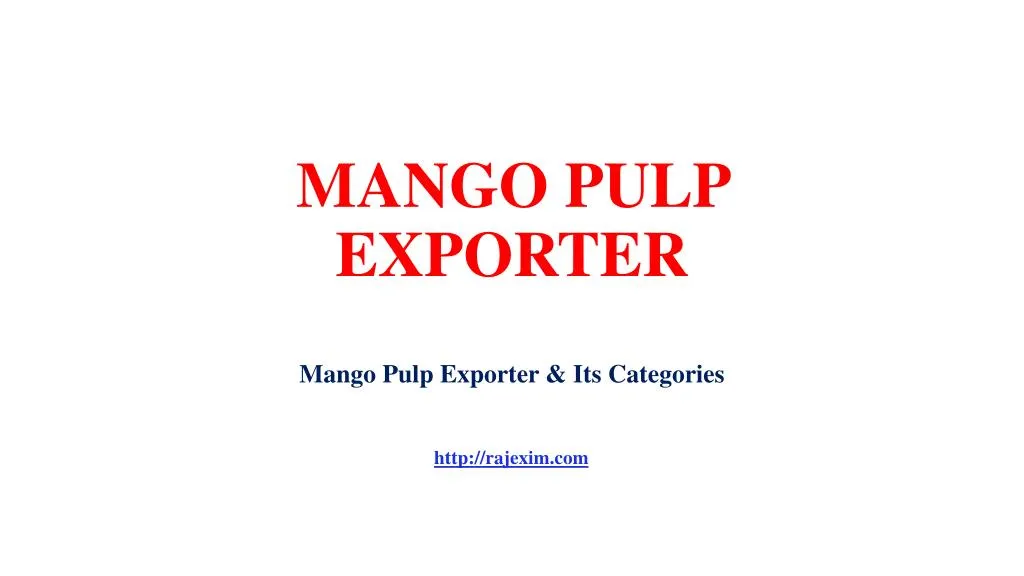 mango pulp exporter