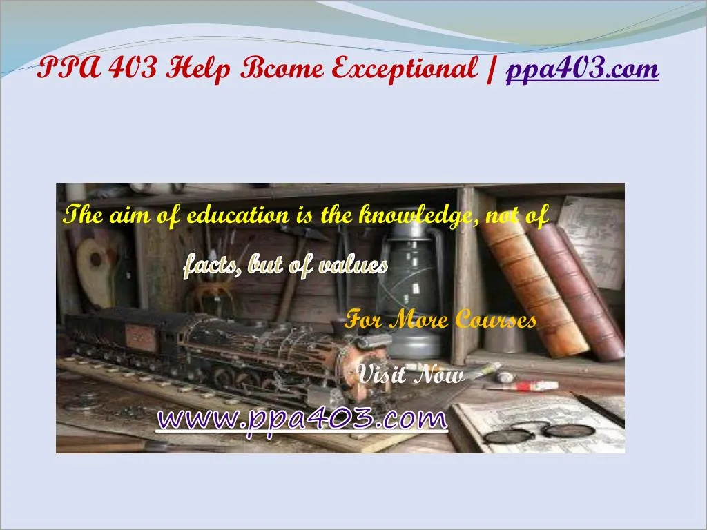 ppa 403 help bcome exceptional ppa403 com