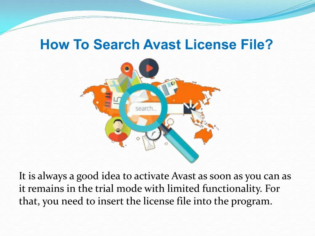 how to search avast license file