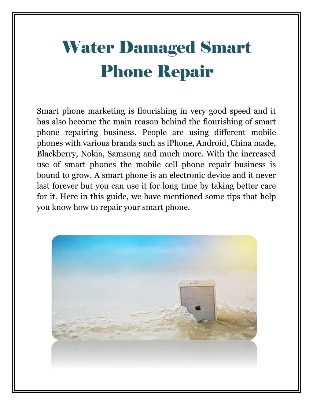 water damaged smart phone repair